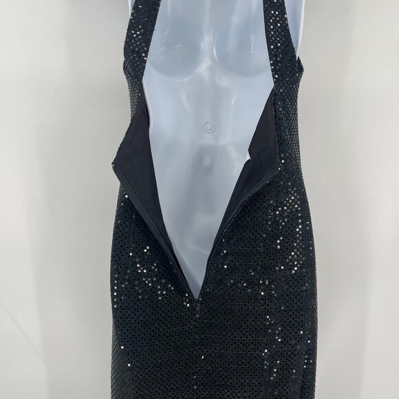 Vtg Y2K Roberta Sequin Formal Dress 9/10 Hoco Prom Halter Gala Halter 90s Goth - Picture 8 of 11